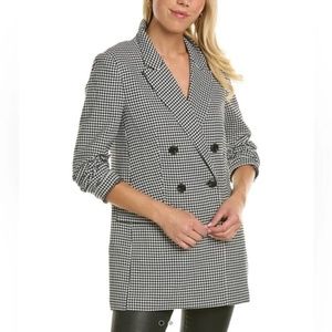 Wayf Houndstooth Double Breasted Blazer Black and White (psize XS)
